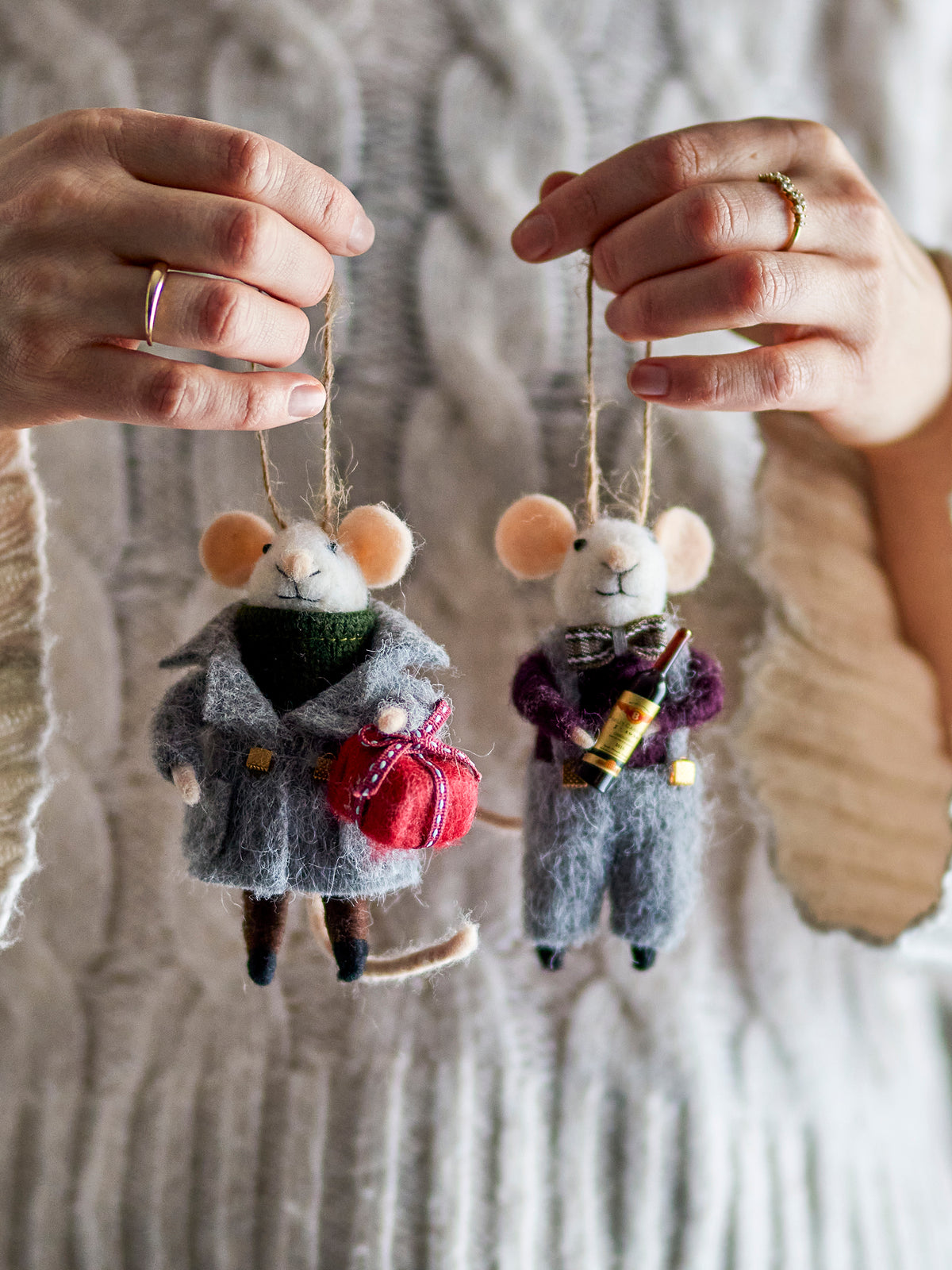 Peo Ornament, Grey Mice