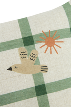 Vibes Rectangular Cushion - Green Windowpane Bird