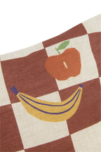 Vibes Rectangular Cushion - Maroon Checks Fruits