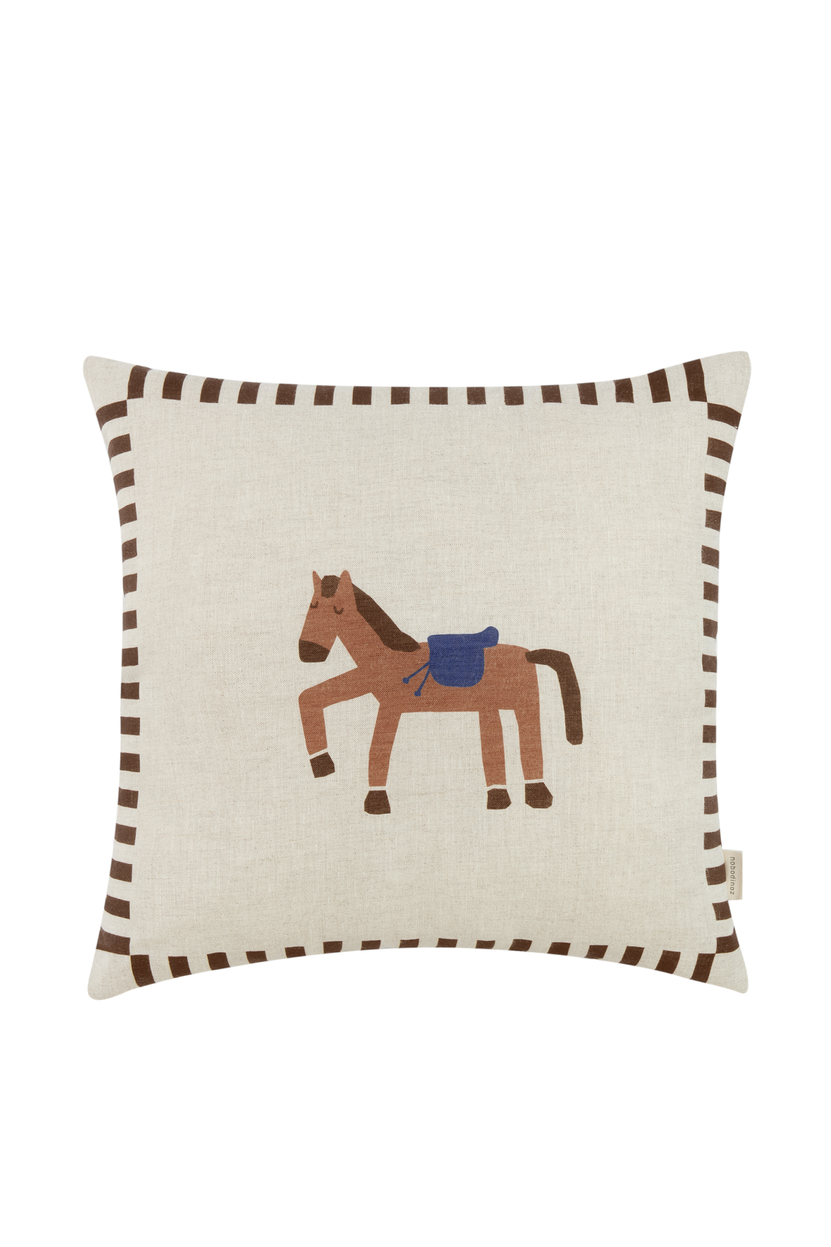 Vibes Square Cushion - Charcoal Stripes Horse