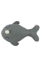 Embroidered Whale Cushion in Washed Cotton Wabi-Sabi