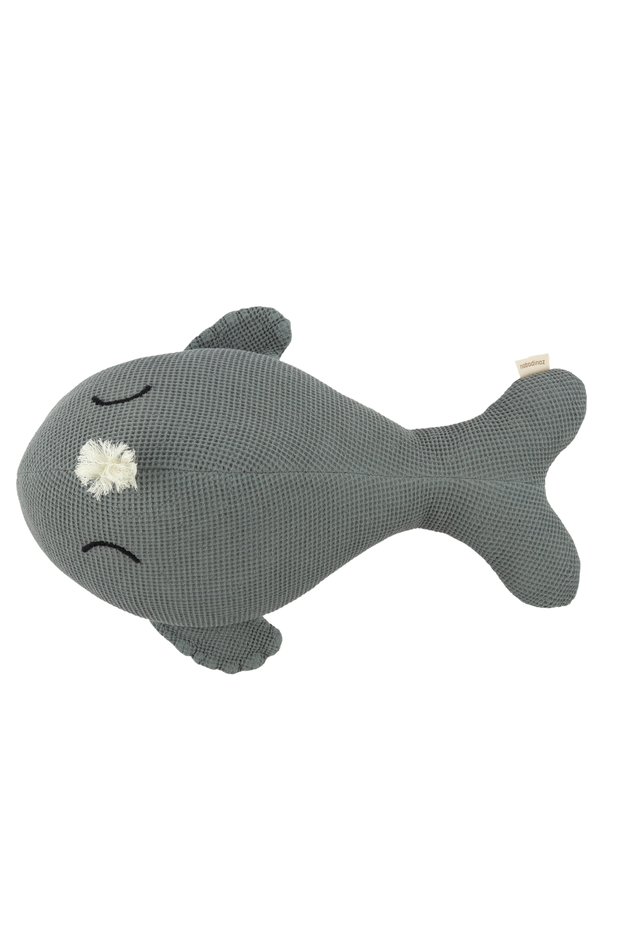 Embroidered Whale Cushion in Washed Cotton Wabi-Sabi