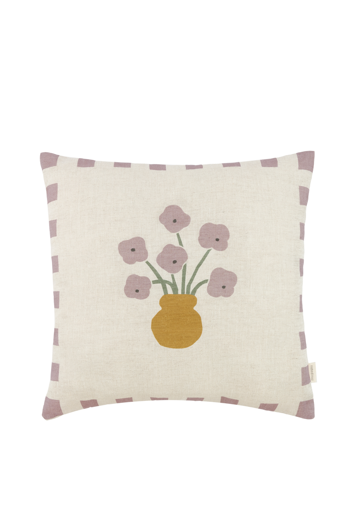 Vibes Square Cushion - Lilac Checks Flowers