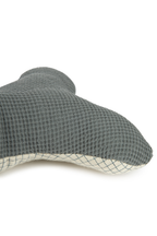 Embroidered Whale Cushion in Washed Cotton Wabi-Sabi
