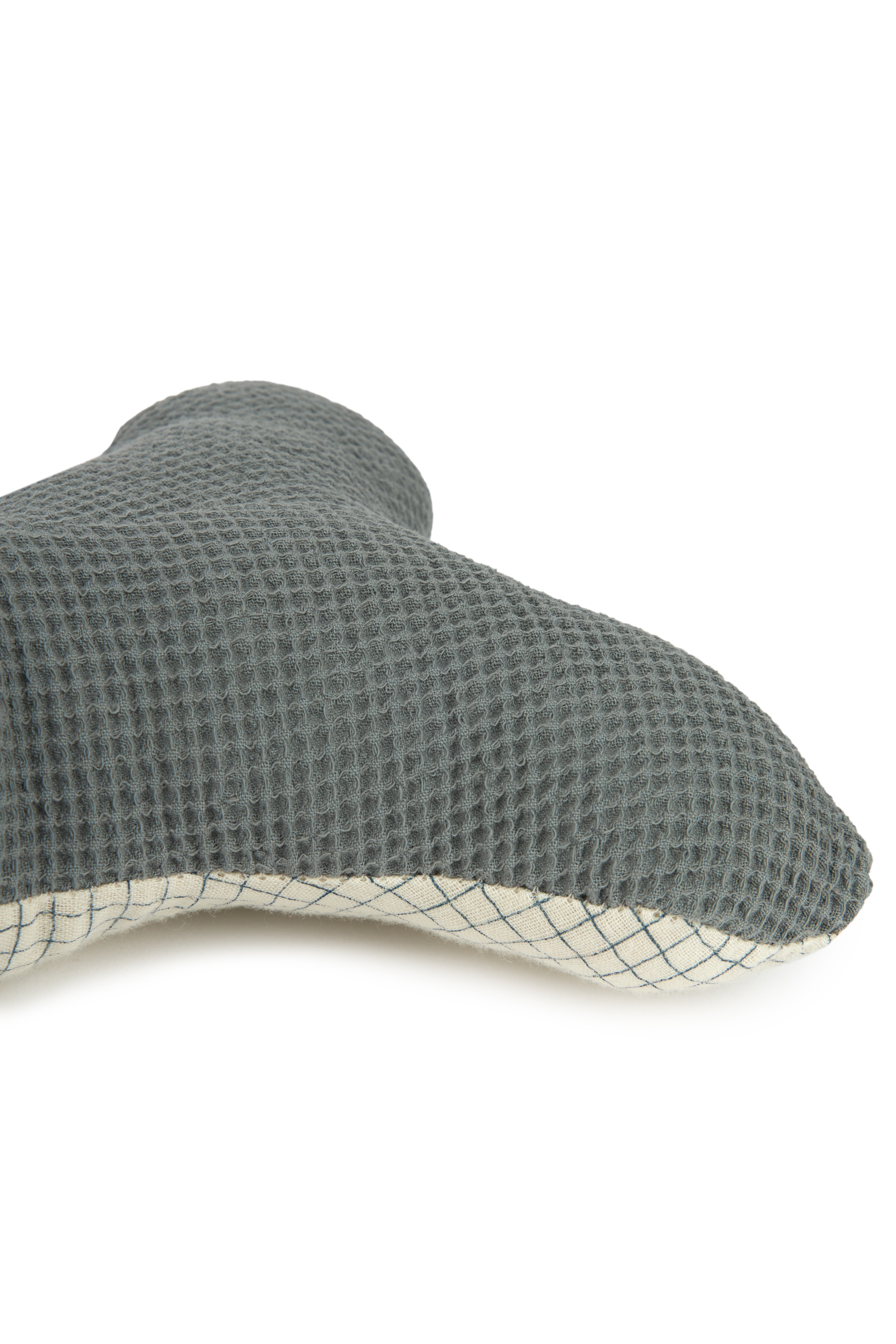 Embroidered Whale Cushion in Washed Cotton Wabi-Sabi