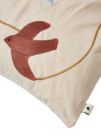 Swif Bird Embroidered Cushion Cover - Rectangular