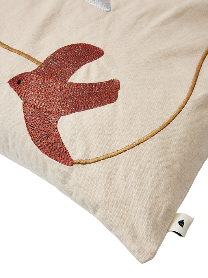 Swif Bird Embroidered Cushion Cover - Rectangular