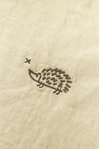 Embroidered Blanket L1N0 in French Linen