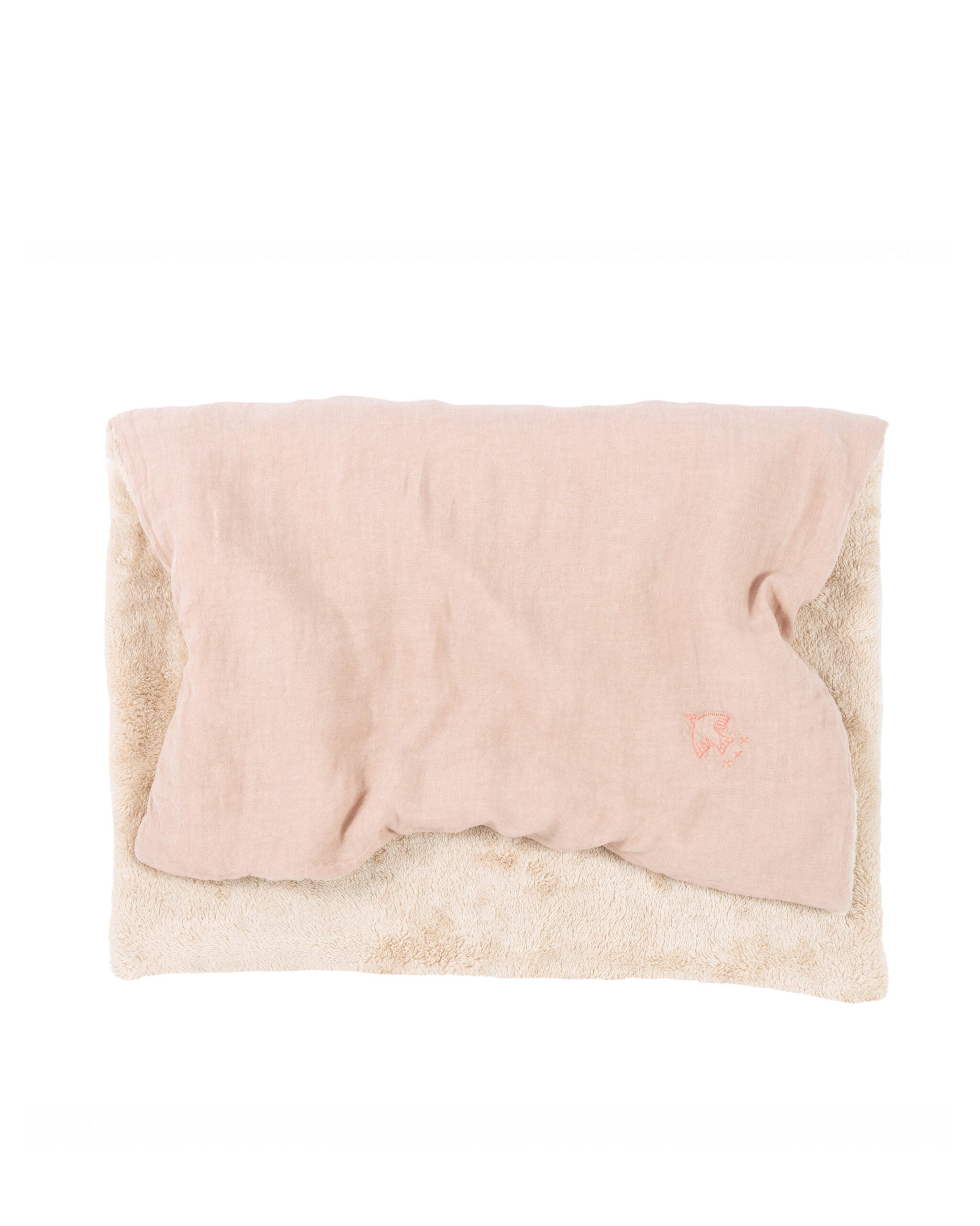 Embroidered Blanket L1N0 in French Linen