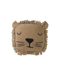Embroidered Lion Face Cushion