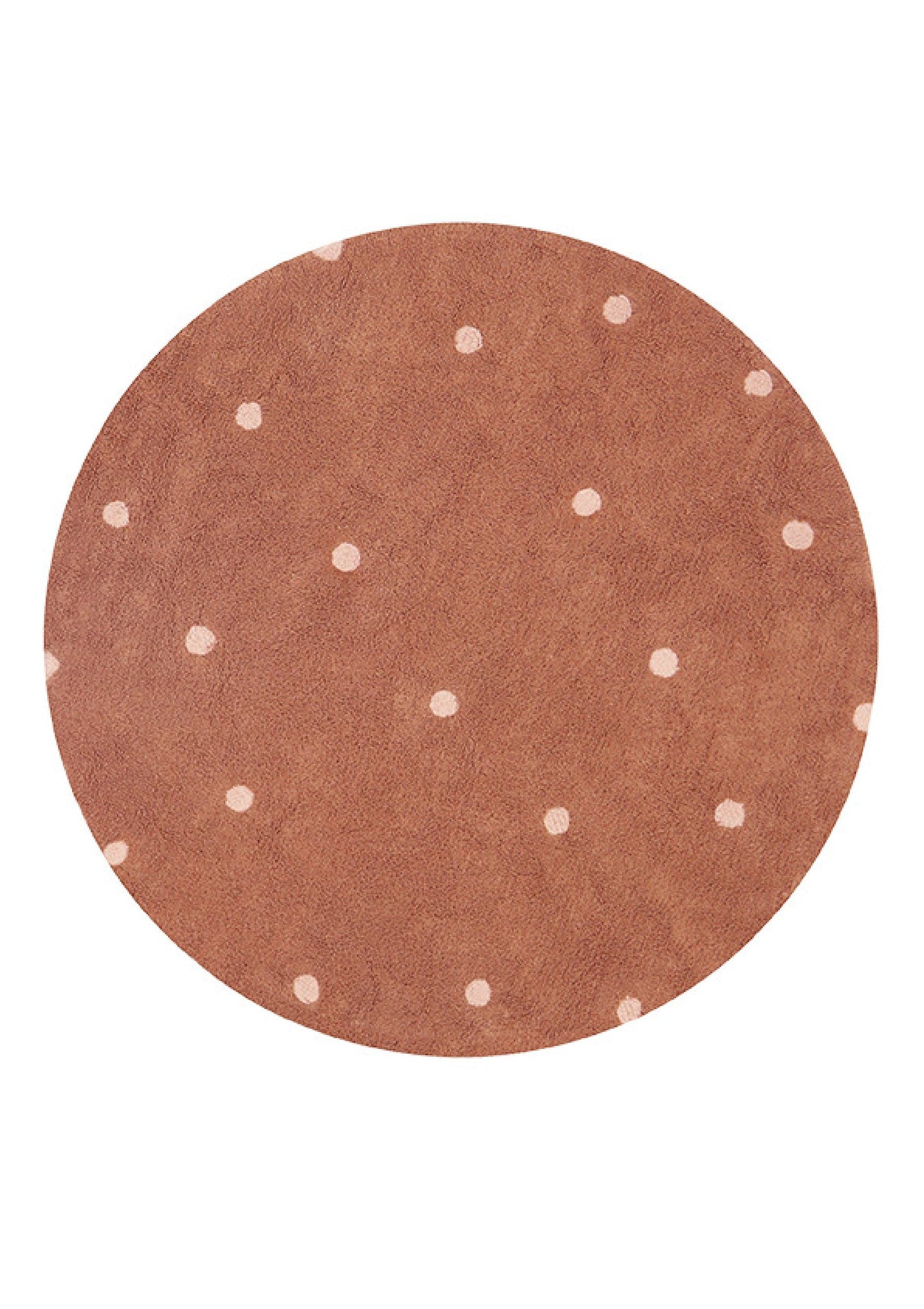 Washable Rug Round Dot Chestnut