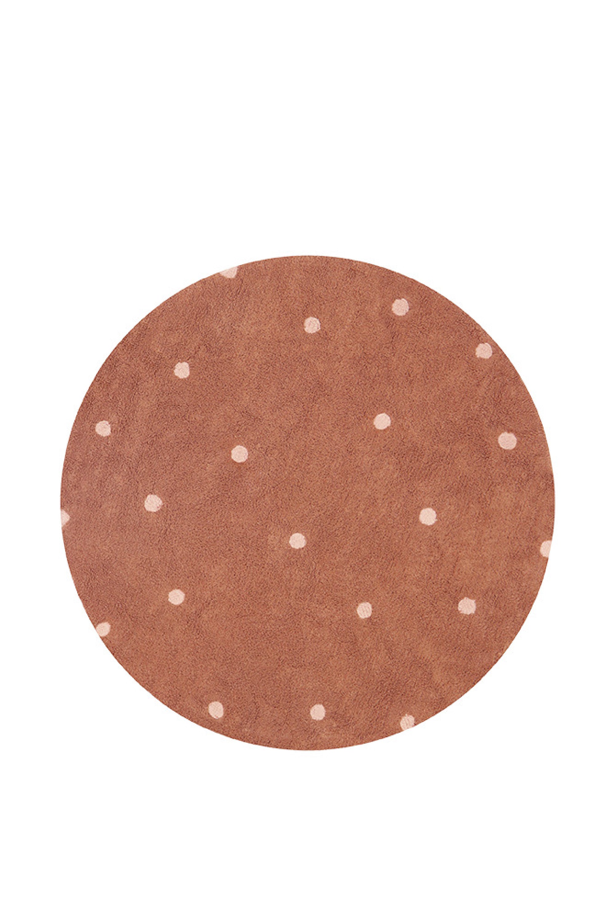 Washable Rug Round Dot Chestnut