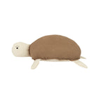Embroidered Turtle Cushion in Washed Cotton Wabi-Sabi