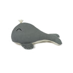 Embroidered Whale Cushion in Washed Cotton Wabi-Sabi